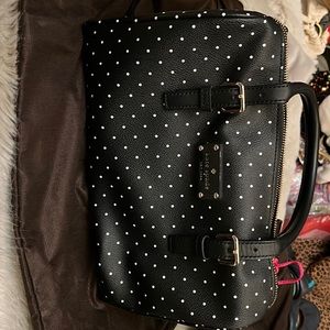 Double zip Kate Spade vintage polka dot handbag
